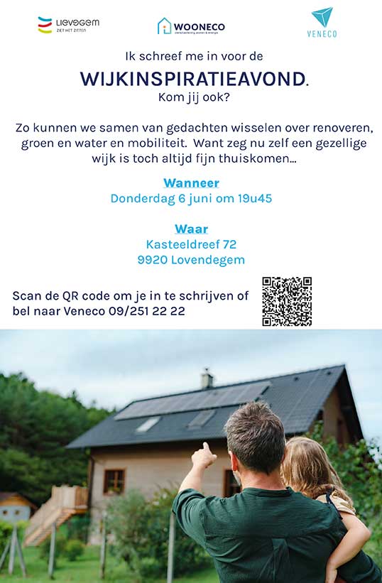 Wijkinspiratie avond Veneco in Lovendegem flyer